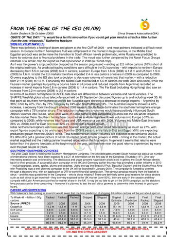 CGA - CEO Newsletter 41/2009 (16/10/09)