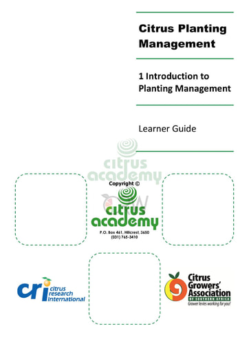 Module 1 - Introduction to Planting Management