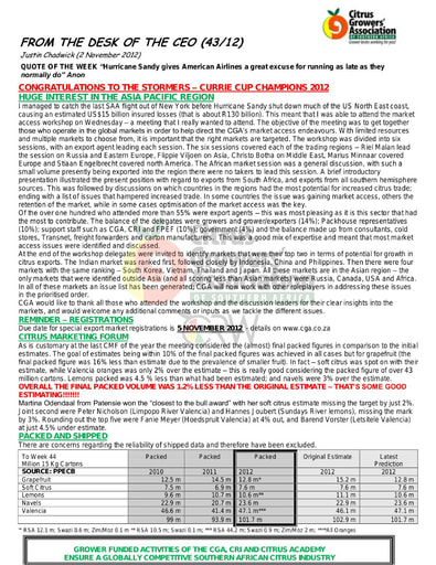 CGA - CEO Newsletter 43/2012 (02/11/12)