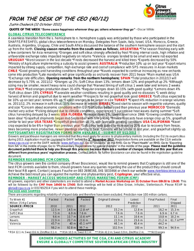 CGA - CEO Newsletter 40/2012 (12/10/12)
