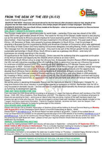 CGA - CEO Newsletter 31/2012 (10/08/12)