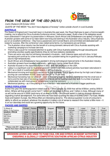 CGA - CEO Newsletter 42/2011 (28/10/11)