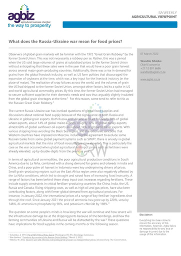 What does the Russia-Ukraine war mean for food prices?