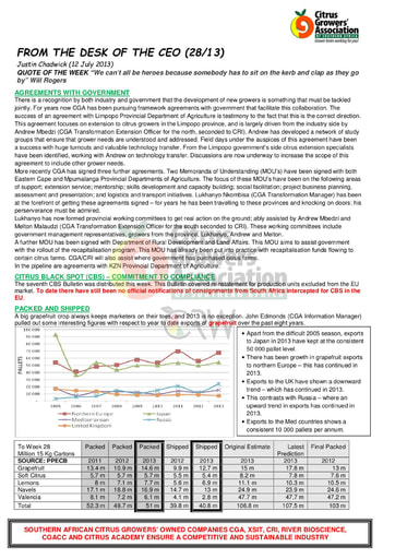 CGA - CEO Newsletter 28/2013 (12/07/13)