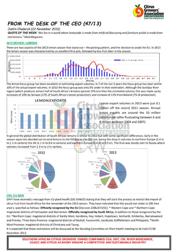 CGA - CEO Newsletter 47/2013 (22/11/13)