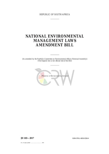 National Environmental Management Laws Amendment Bill B14D - 2017