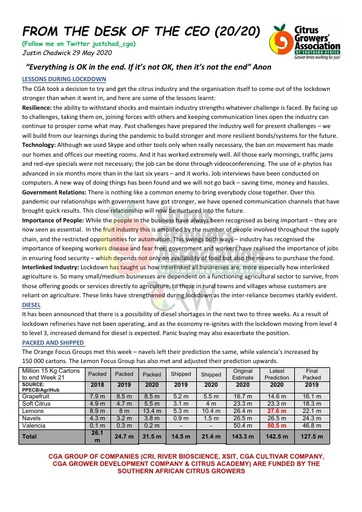 CGA - CEO Newsletter 20/2020 (29/05/20)