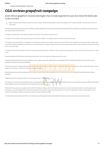 CGA reviews grapefruit campaign