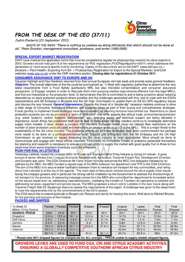 CGA - CEO Newsletter 37/2011 (23/09/11)