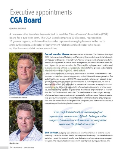 Executive appointments CGA board
