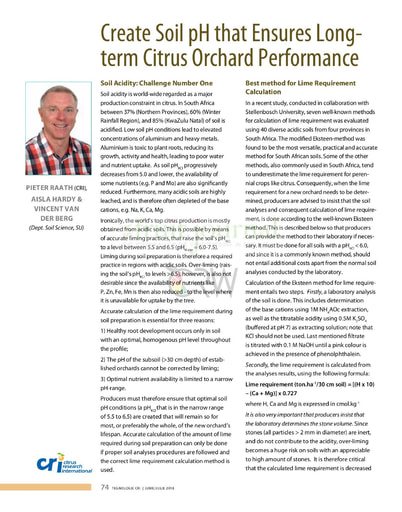 Create soil pH that ensures long-term citrus orchard performance