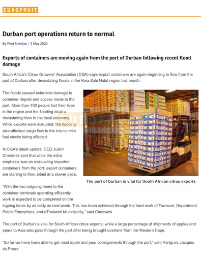 Durban port operations return to normal