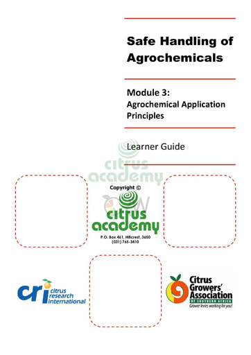 Module 3 - Agrochemical Application Principles
