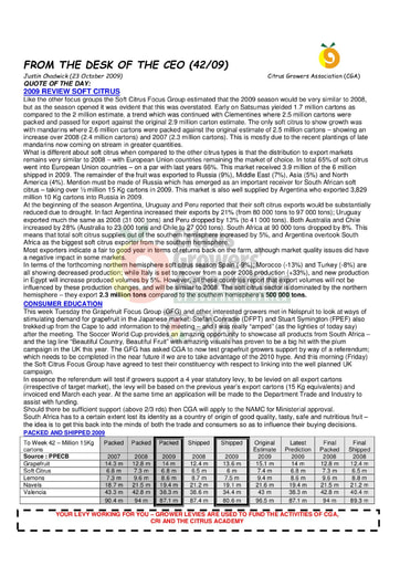 CGA - CEO Newsletter 42/2009 (23/10/09)