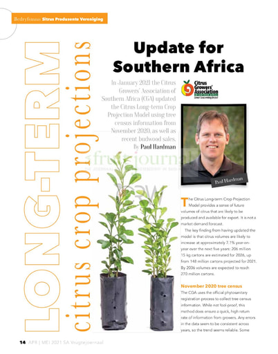 Long-term citrus crop projections
