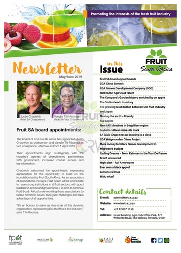 Fruit SA Newsletter (May / June 2019)