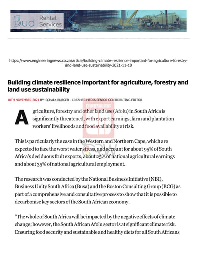 Building climate resilience important for agriculture forestry & land use sustainability