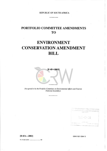 Environment Conservation Amendment Bill B45A - 2003