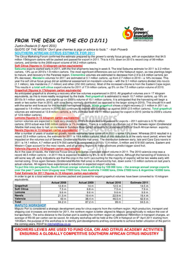 CGA - CEO Newsletter 12/2011 (01/04/11)