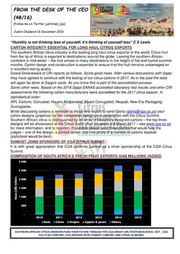 CGA - CEO Newsletter 48/2016 (16/12/16)