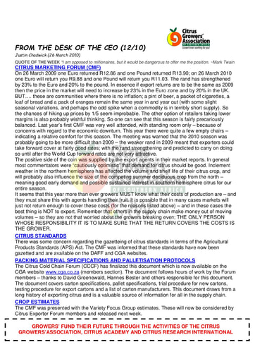 CGA - CEO Newsletter 12/2010 (26/03/10)