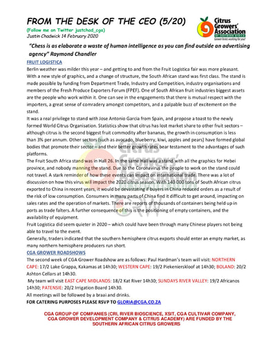 CGA - CEO Newsletter 05/2020 (14/02/20)