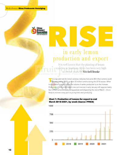 RISE in early lemon production and export