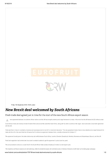 New Brexit deal welcomed by South Africans