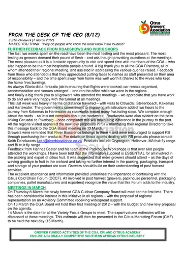 CGA - CEO Newsletter 08/2012 (02/03/12)