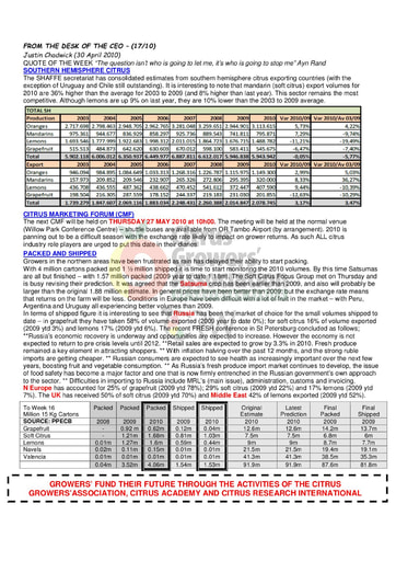 CGA - CEO Newsletter 17/2010 (30/04/10)