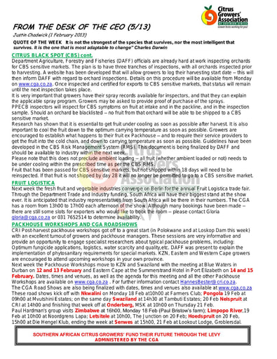 CGA - CEO Newsletter 05/2013 (01/02/13)