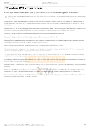 US widens RSA citrus access