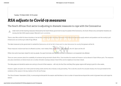 RSA adjusts to Covid-19 measures