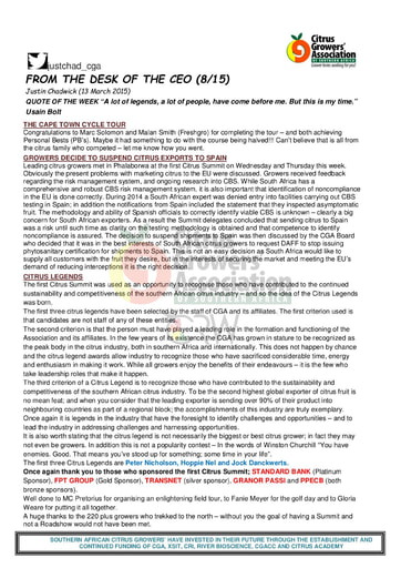 CGA - CEO Newsletter 08/2015 (13/03/15)