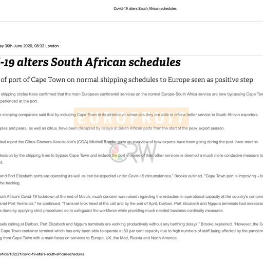 Covid-19 alters South African schedules