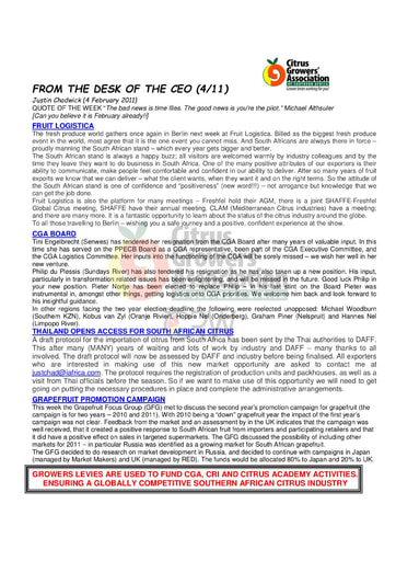 CGA - CEO Newsletter 04/2011 (04/02/11)