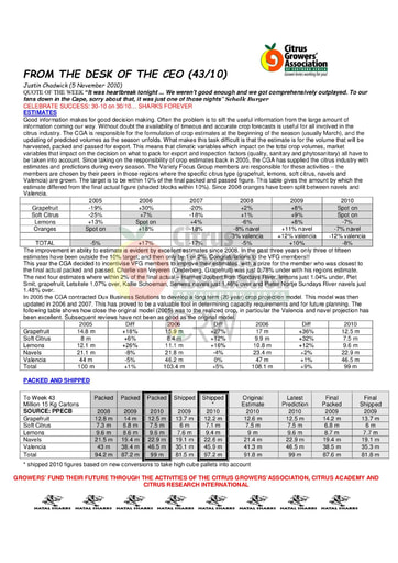 CGA - CEO Newsletter 43/2010 (05/11/10)
