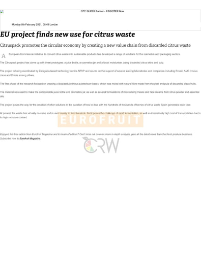 EU project finds new use for citrus waste