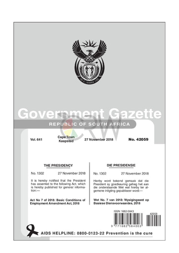 Basic Conditions of Employment Amended Act 7 of 2018 (Act 75 of 1997)