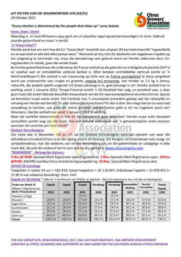 CGA - CEO Nuusbried 43/2021 (29/10/21)