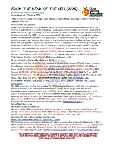 CGA - CEO Newsletter 02/2020 (17/01/20)