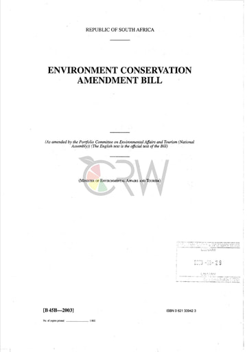 Environment Conservation Amendment Bill B45B - 2003