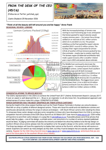 CGA - CEO Newsletter 45/2016 (25/11/16)