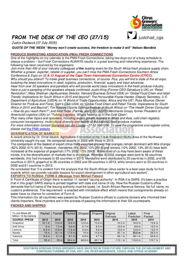 CGA - CEO Newsletter 27/2015 (17/07/15)