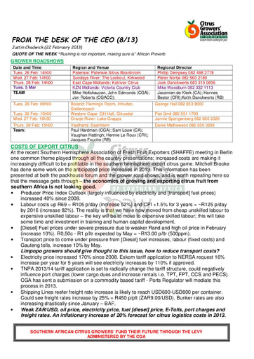 CGA - CEO Newsletter 08/2013 (22/02/13)
