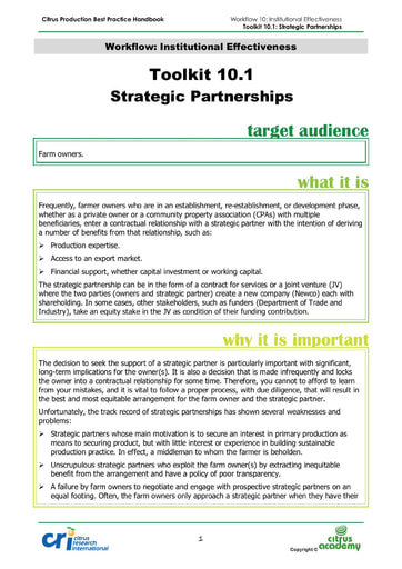 Toolkit 10.1 - Strategic Partnerships