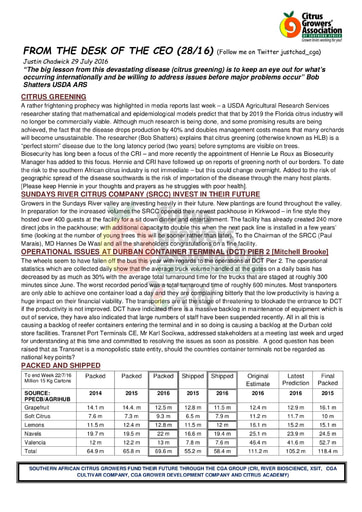 CGA - CEO Newsletter 28/2016 (29/07/16)