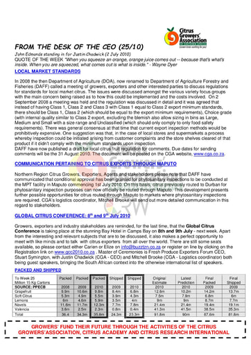 CGA - CEO Newsletter 25/2010 (02/07/10)