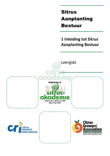 Sitrus Aanplanting Bestuur Leergids