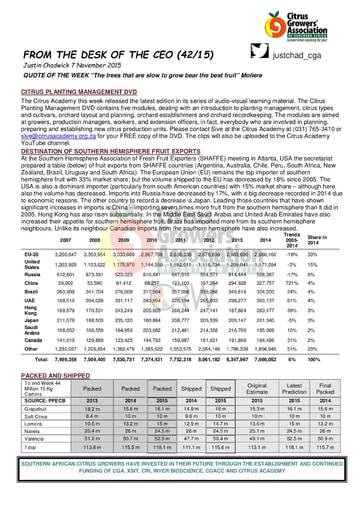 CGA - CEO Newsletter 42/2015 (07/11/15)